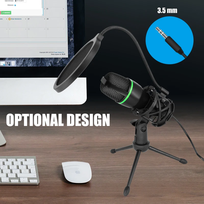 

Professional USB Microphone 3.5mm Wired Home Stereo Desktop Tripod MIC For PC YouTube Video Chatting Gaming Podcasting Recording