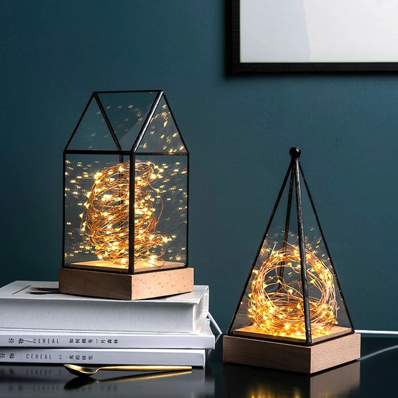 

Creative Light String House Christmas Gift Decoration Glass Night Light Party Luminous Props Birthday Gift