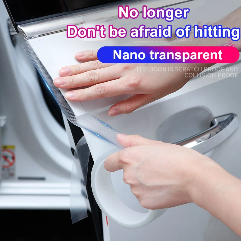 

Car Sticker Car Door Protection Transparent Nano Tape Auto Bumper Stickers Trunk Scratchproof Protector Car Door Sill Sticker