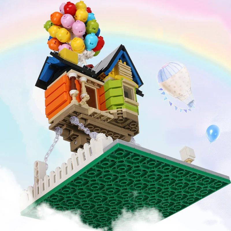 Bloques de construcción de Casa de globos, juguete de construcción con marco de equilibrio, suspensión, regalo para Amiga, 555 piezas