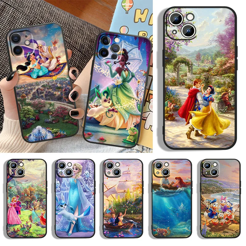 

Mickey Donald Duck Princess Phone Case For Apple iPhone 14 13 12 11 XS XR X 8 7 6 6S 5 5S SE Pro Max Plus mini Black Cover