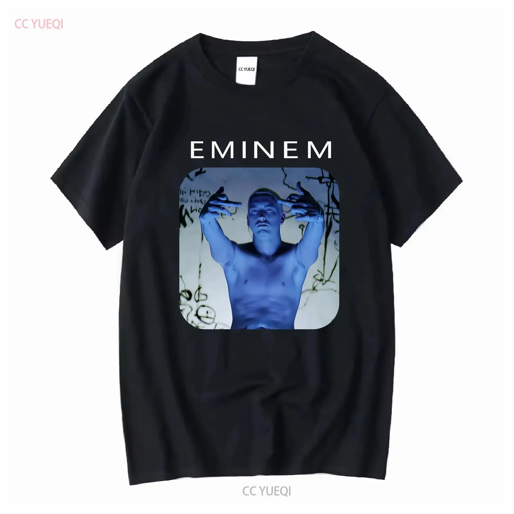 Фото Редкая горячая винтажная футболка Eminem Slim Shady Tour 1999 года, новый размер репринта, футболка с принтом, длинные или короткие рукава, винтажная, стираная, удобная №1