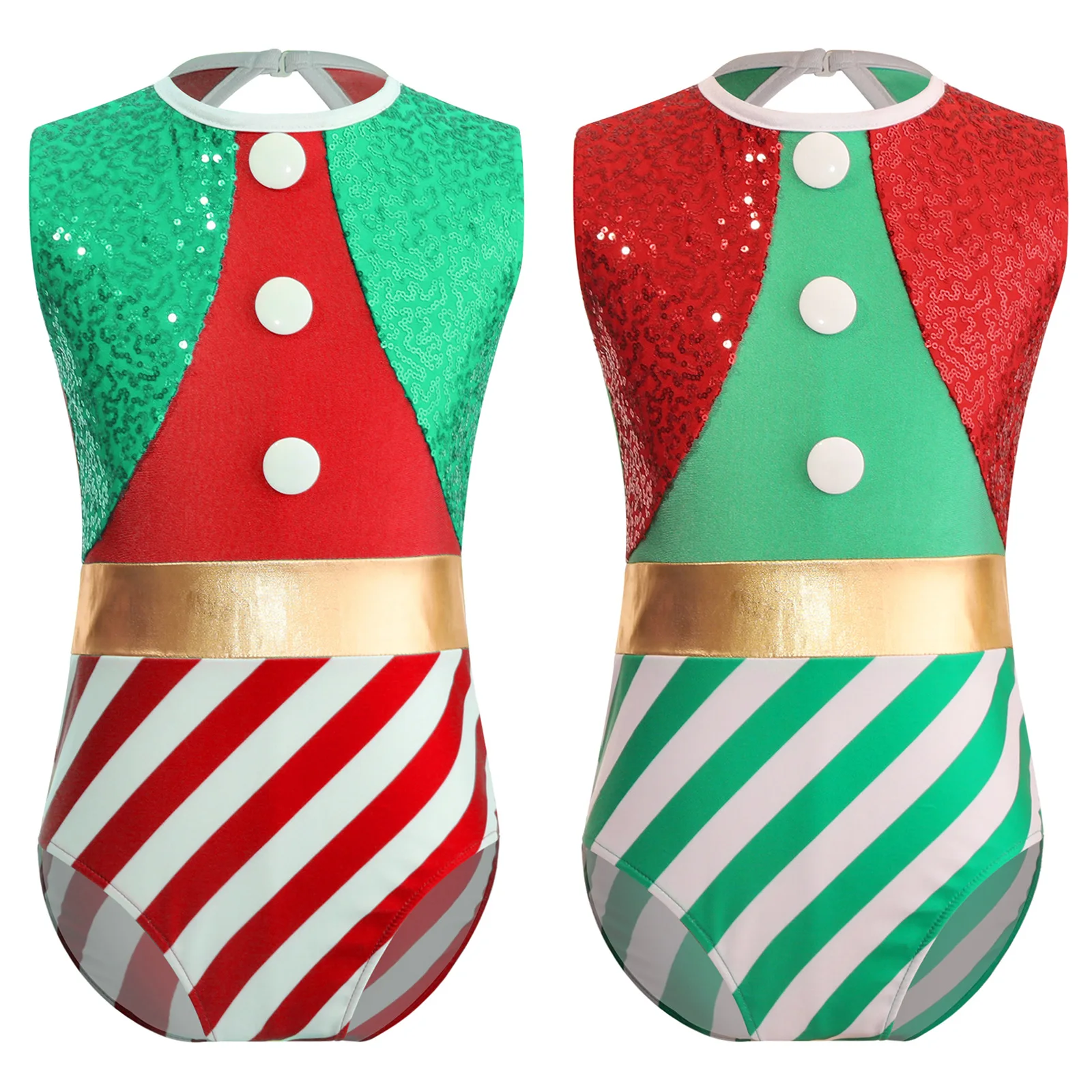 Детский Рождественский костюм для девочек танцевальный купальник косплея