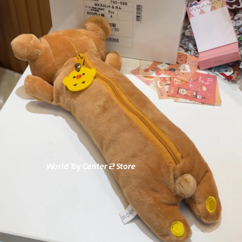 Фото Милый плюшевый пенал Rilakkuma/Korilakkuma в виде белого и коричневого медведей и пчелы, мультяшный пенал-медведь, сумка для хранения ручек, школьные подарки №3