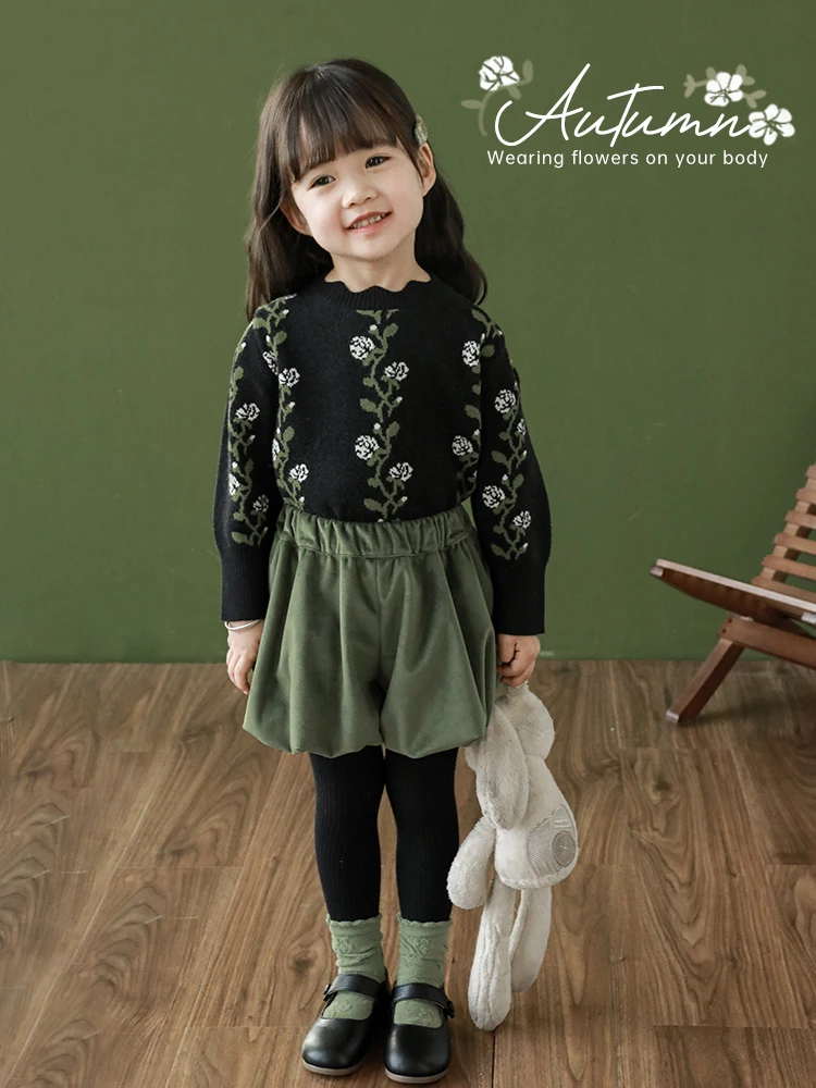 

Кружевной свитер для девочек с розовыми волнами детский игривый милый модный ветрозащитный топ с рукавами-фонариками