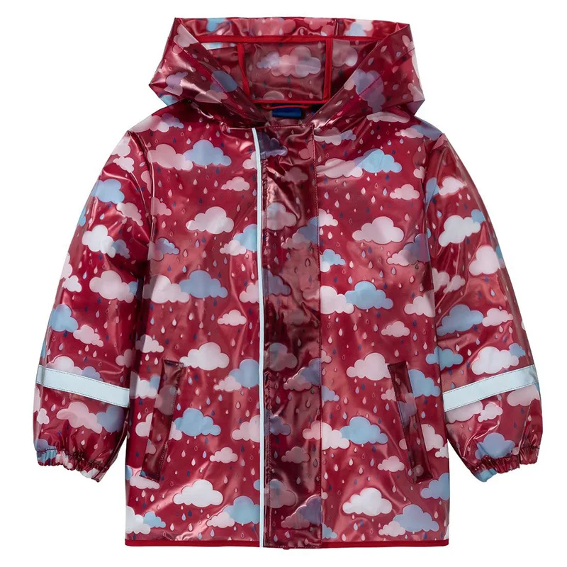 2022 весенняя куртка для девочек с капюшоном и принтом непромокаемые пальто