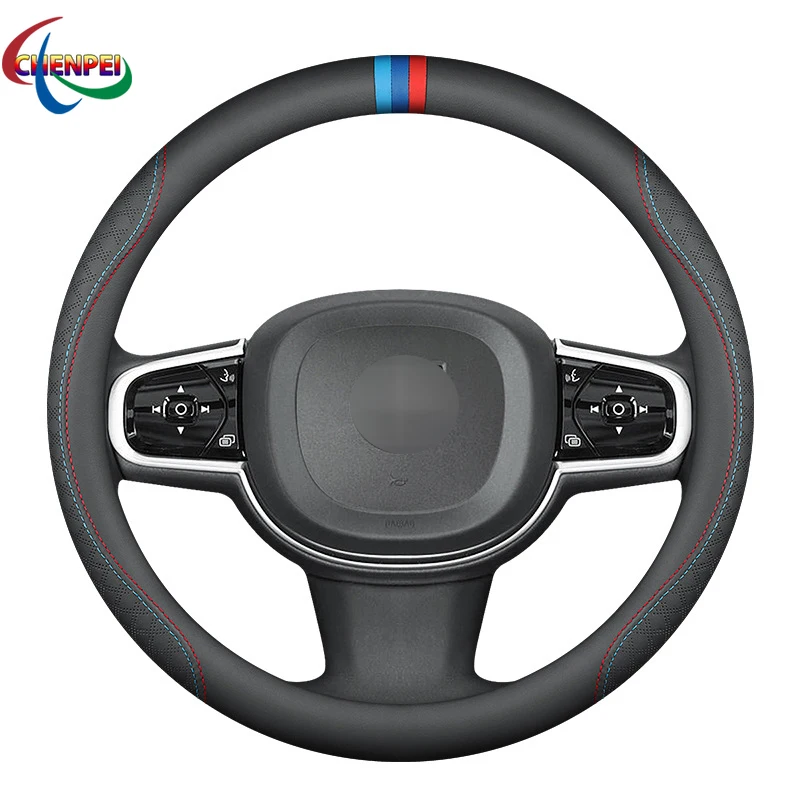 Фото Кожаный чехол на руль для Volvo XC40 XC60 XC90 V60 V90 V40 S60 S90, аксессуары для украшения интерьера автомобиля №1
