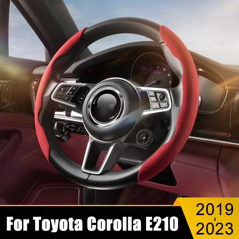 

1Pair Universal Car Steering Wheel Cover Anti-Slip Leather Handlebar Cover Case For Toyota Corolla E210 2019 2020 2021 2022 2023