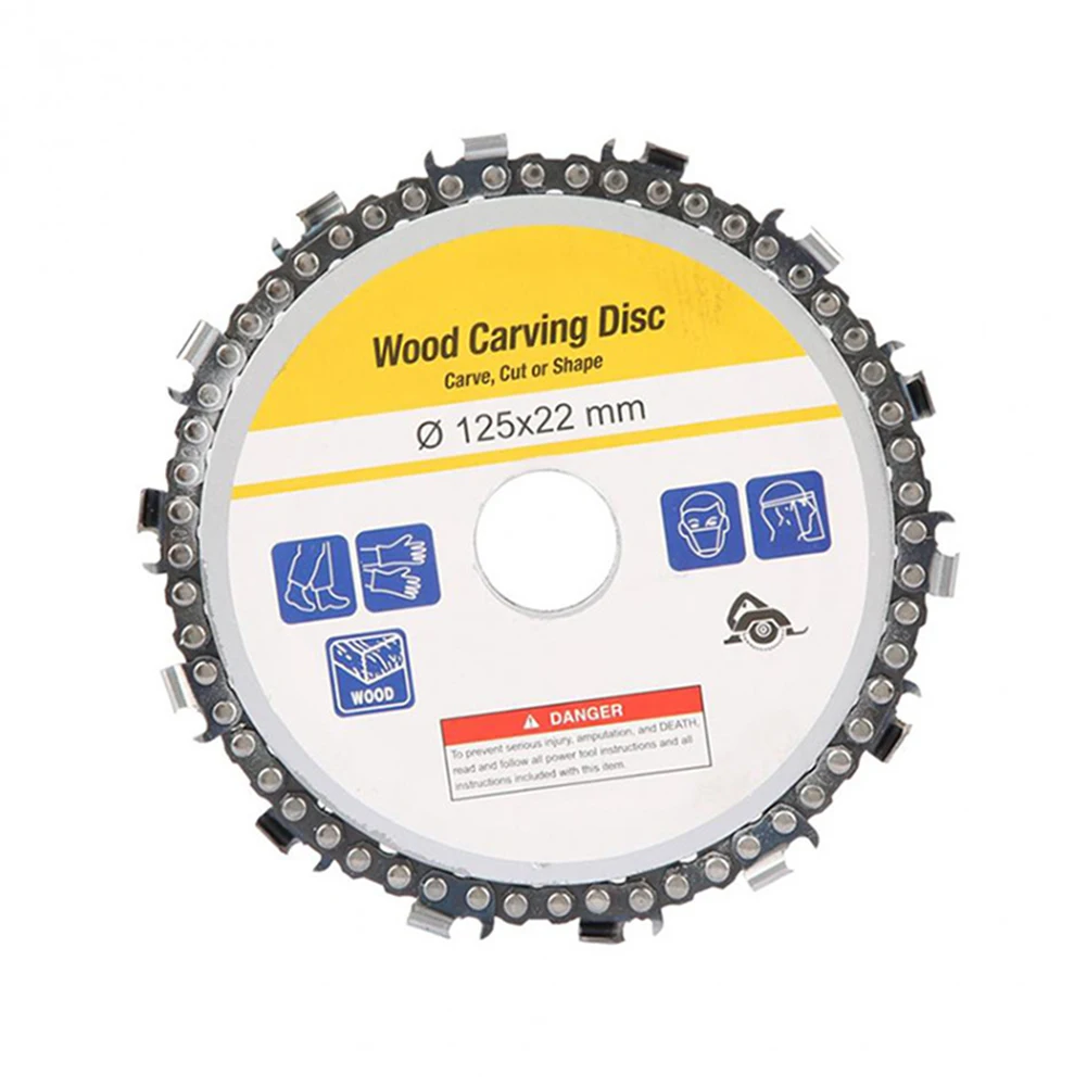 5" Inch 14 Teeth Angle Grinder Chain Disc Mill Chain Wheel Wood Carving Disc Blades Chainsaw Cutting Chain Disc Power Tools