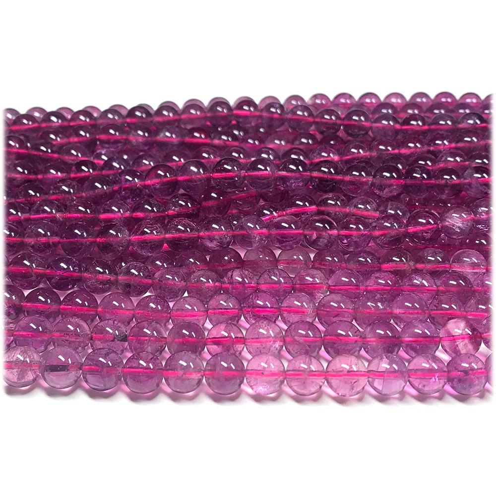Натуральные фиолетовые розовые флюоритовые круглые бусины Veemake полудрагоценные