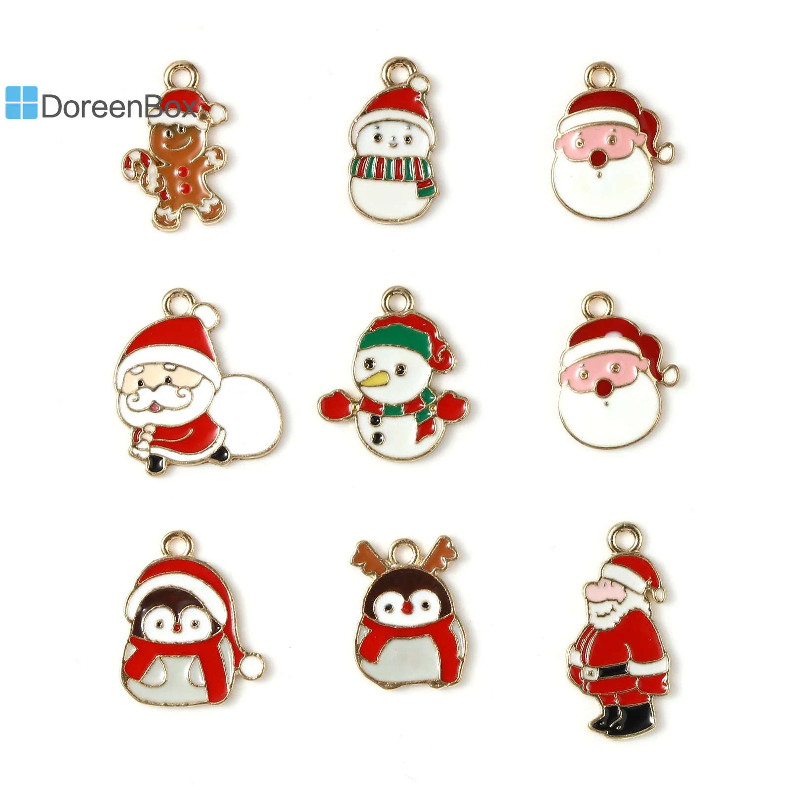 

10PCs Christmas Charms Pendant Santa Claus Enamel Pendants Jewelry Making Christmas Candy Earrings DIY Findings Necklace Gifts