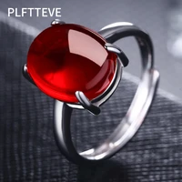 red green oval rings for women silver color open adjustable engagement wedding ring female fashion finger jewelry anillos mujer