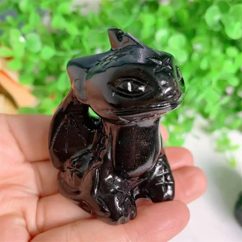 

1 шт., резная фигурка из натурального черного искусственного камня