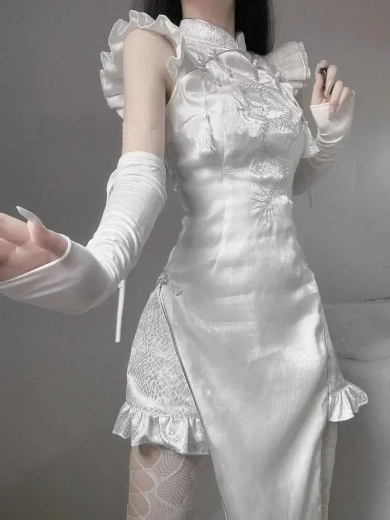 Новинка 2023 года сексуальное улучшенное платье Cheongsam в китайском стиле лоскутное