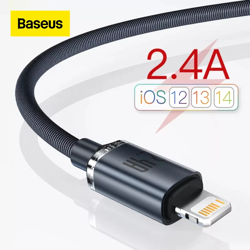 

Baseus USB C Cable For iPhone 13 12 11 Pro Max X 8 7p 2.4A IPhone Cable Fast Charging Mobile Phone Data Cable For iPad Wire Cord