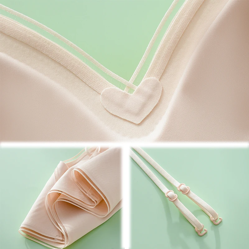 Tea Polyphenol Maintenance Traceless Sexy Women Underwear Gathered Collection Breast Adjustable Straps No Steel Ring Women Bra