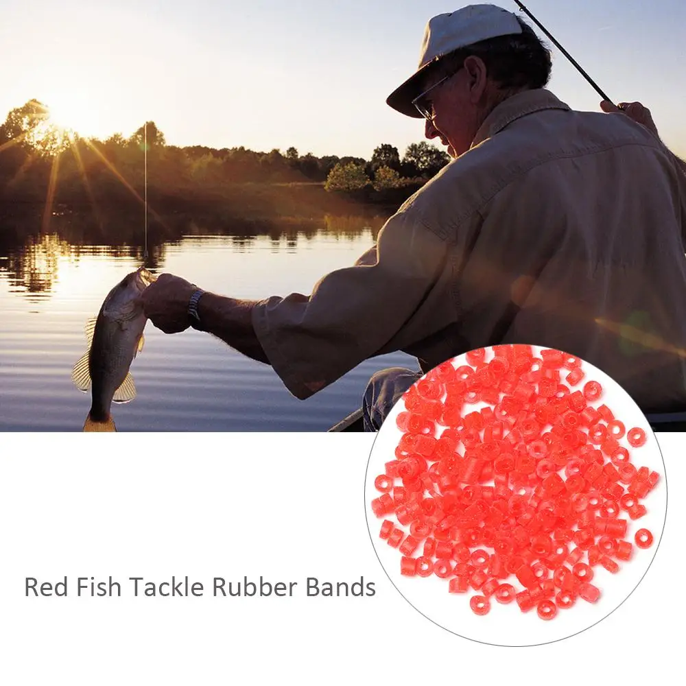 

2600PCS=13bags Red Fishing Accessories Practical Fish Tackle Rubber Bands For Fishing Bloodworm Bait Granulator Bait