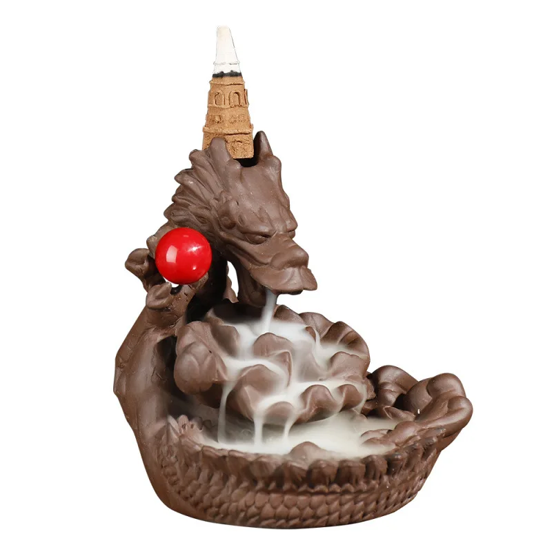 

Ароматические горелки Zen Calm Down с рефлюксом, красивое украшение для дома, ретро подставка для курильника, водопад