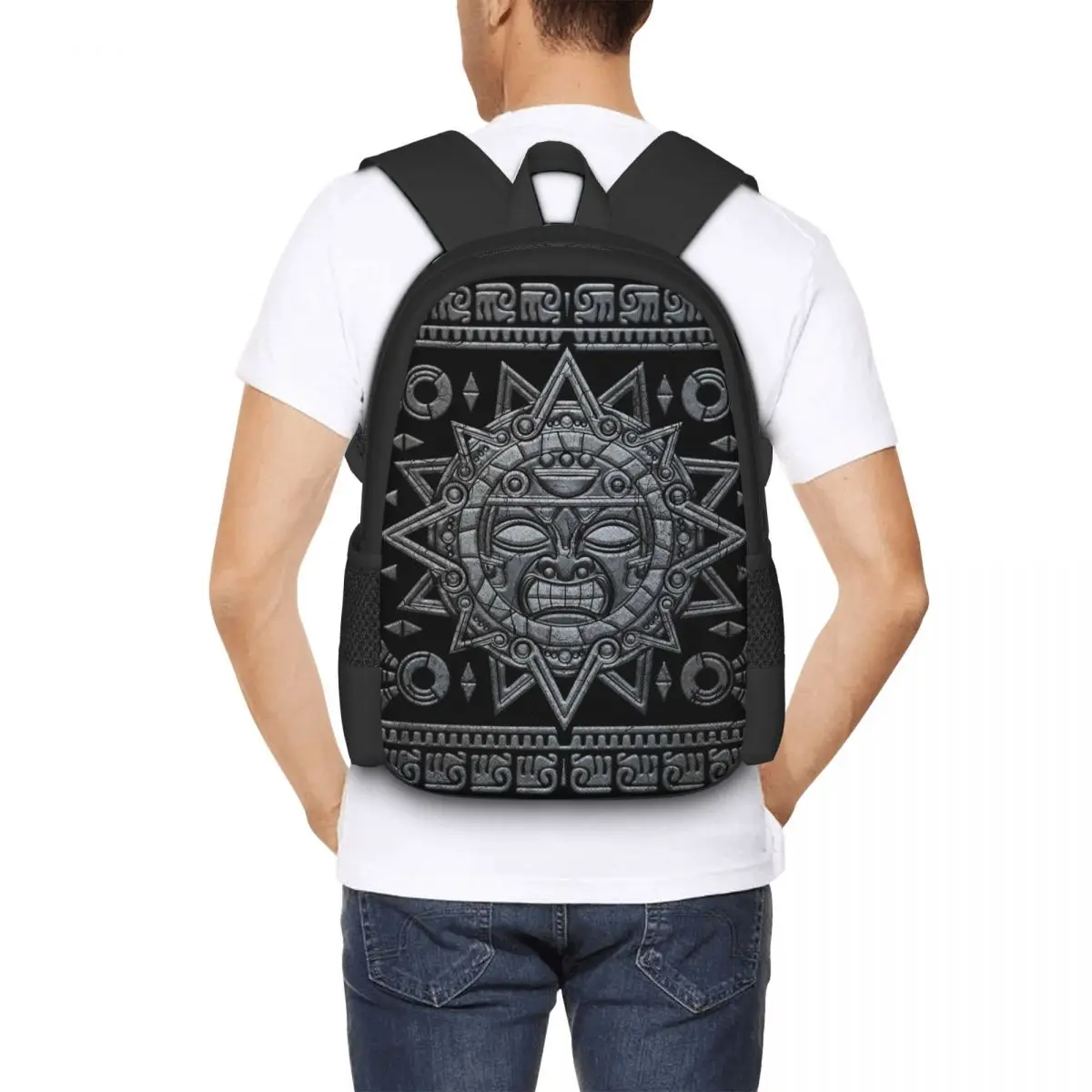 Aztec Sun God Backpack for Girls Boys Travel RucksackBackpacks for Teenage school bag