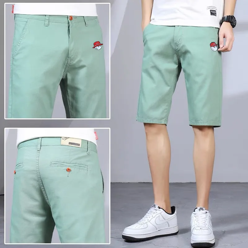 

말본 2022 Summer New Men's Golf Casual Pants Cotton Slim Fit Elastic Waist Striped Golf Shorts Men golf wear golf Golf wea 남성 골프웨어