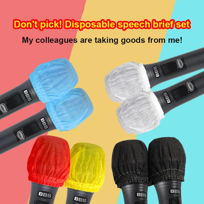

200Pcs Disposable Non-woven Microphone Cover Hygiene Cover Removal Windscreen Protective Mic Cap Pad For KTV Karaoke Supplies