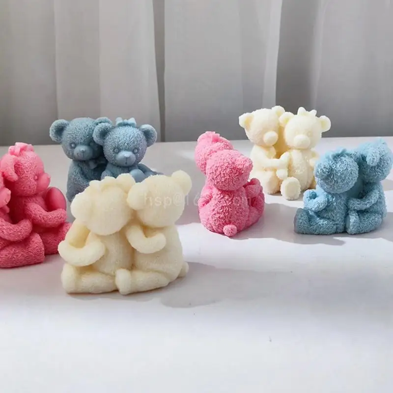 Украшение маленького медведя 3D форма для мыла в виде свечи эпоксидная свечей