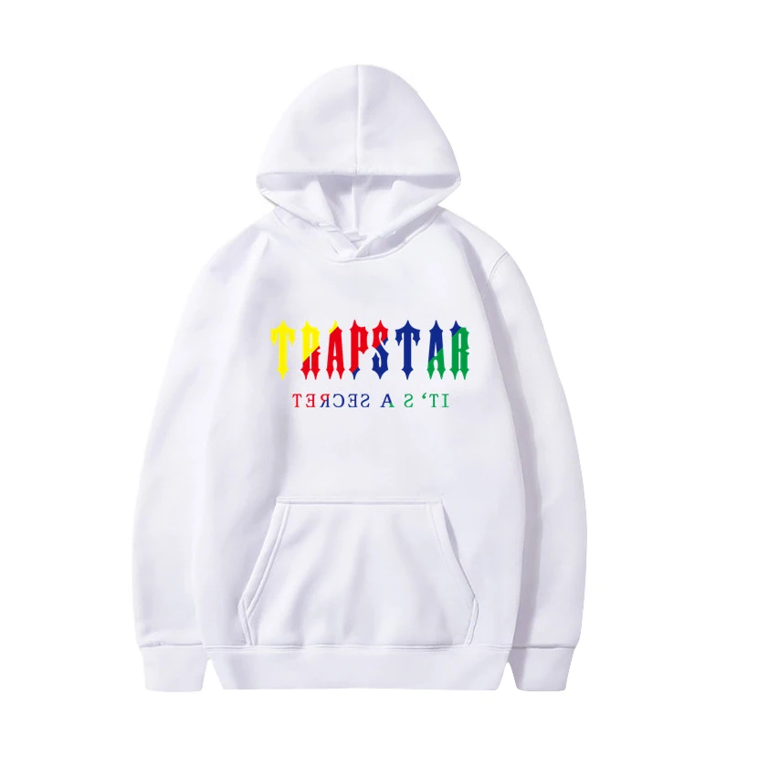 

Spring Men/Women Outerwear Cotton TRAPSTAR White Hoodie Casual Solid Color Tops Brand Hooded Autumn Unisex Coat Streetwear