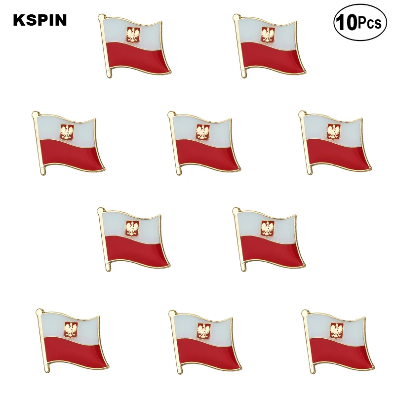 

Poland Flag Lapel Pin Flag badge Brooch Pins Badges 10Pcs a Lot