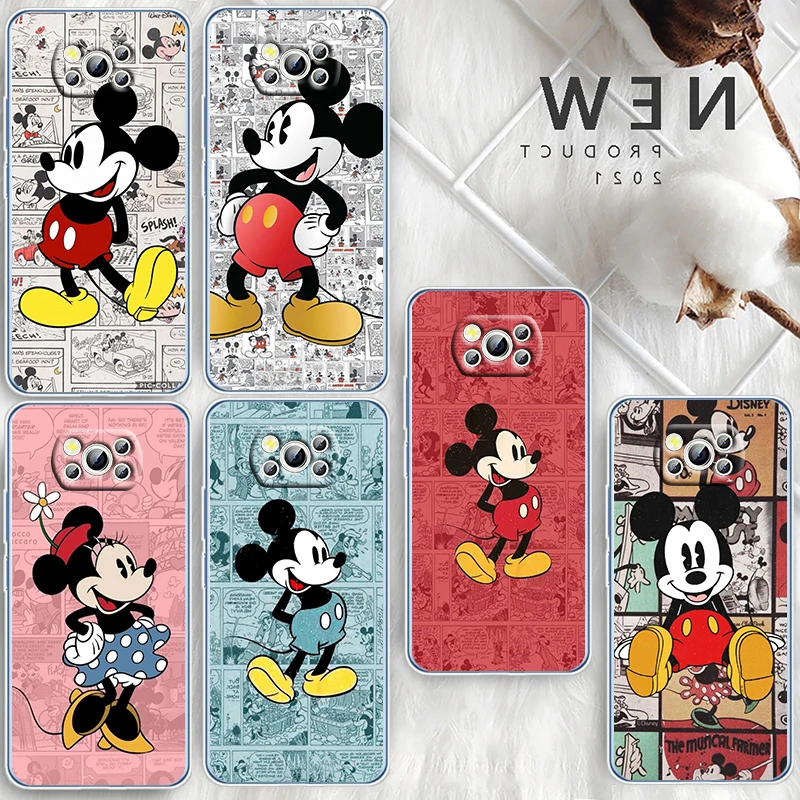 

Mickey Minnie Mouse Art Phone Case For Xiaomi Mi Poco X4 X3 NFC F4 F3 GT M4 M3 M2 X2 F2 Pro C3 5G Transparent Soft Cover
