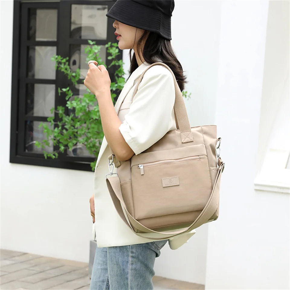 Women Backpack Nylon Shoulder Bags For Teenage Female Bookbags Vintage Female Casual Travel Crossbody Bag