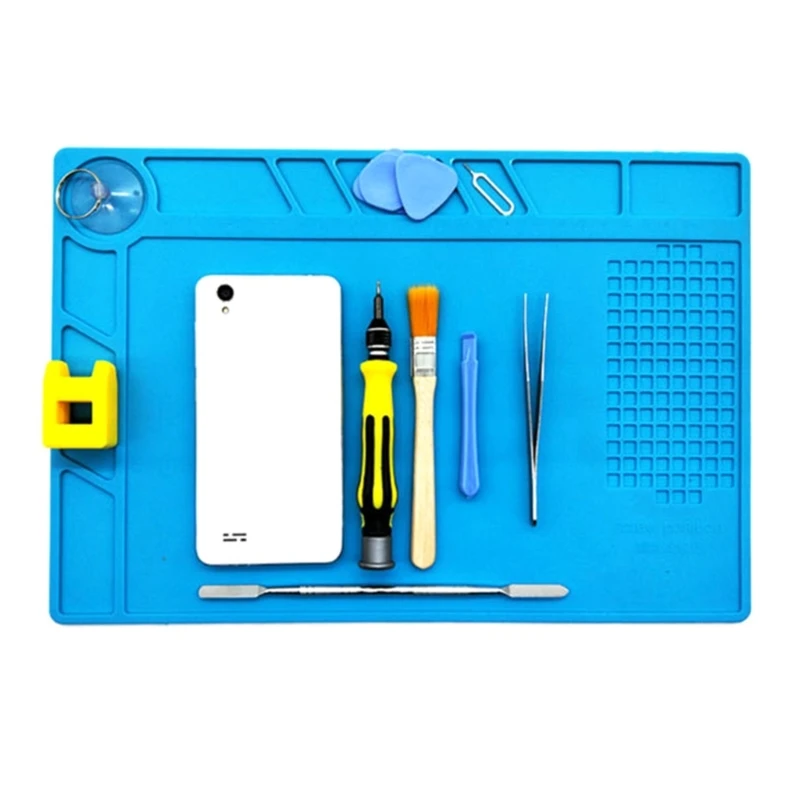 

Repair Pad Insulation Heat-Resistant Soldering Station Silicon Soldering Mat Work Pad Desk Platform for BGA Soldering Station