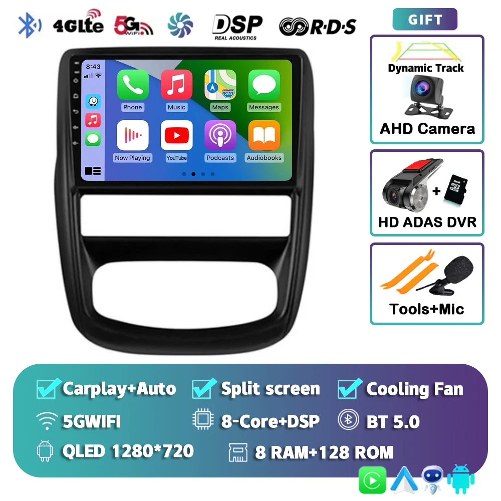 

Android 15 для Renault Duster 2010-2015 Nissan Terrano 2014-2022 2K QLED стерео автомобильный радиоприемник мультимедийный видеоплеер GPS CarPlay 4G