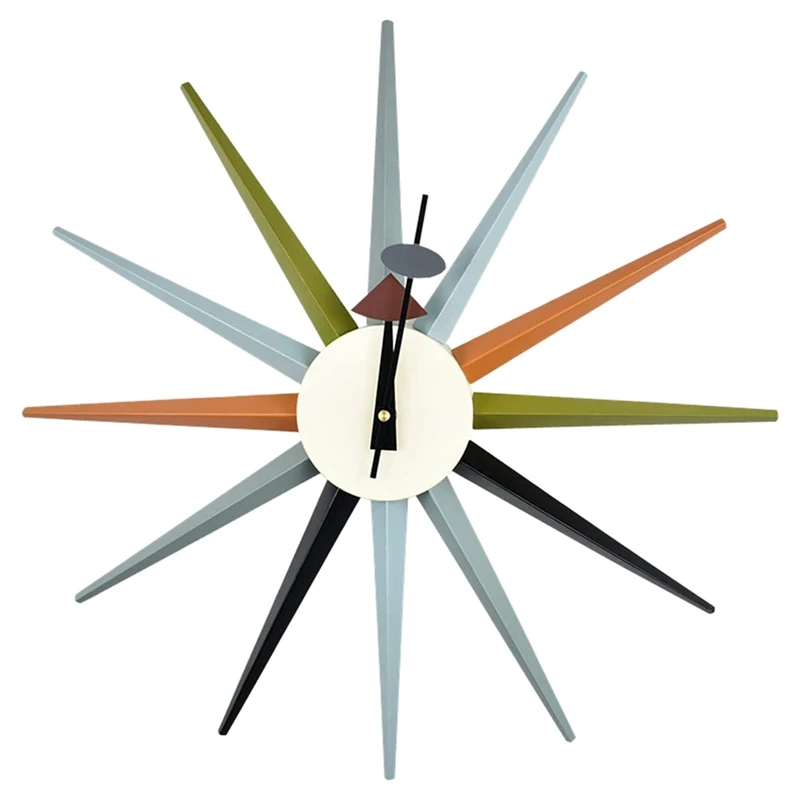 

Medieval Retro Wall Clock Personality Creative Clock Wooden Color Walnut Art Clock Modern Home Decoration Living Room