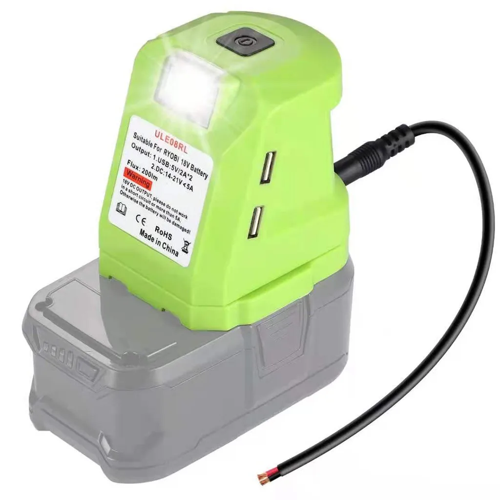 

Преобразователь адаптера батареи для Ryobi One + 18 в, адаптер для литий-ионной батареи «сделай сам» с светодиодный ным USB светодиодным переключа...
