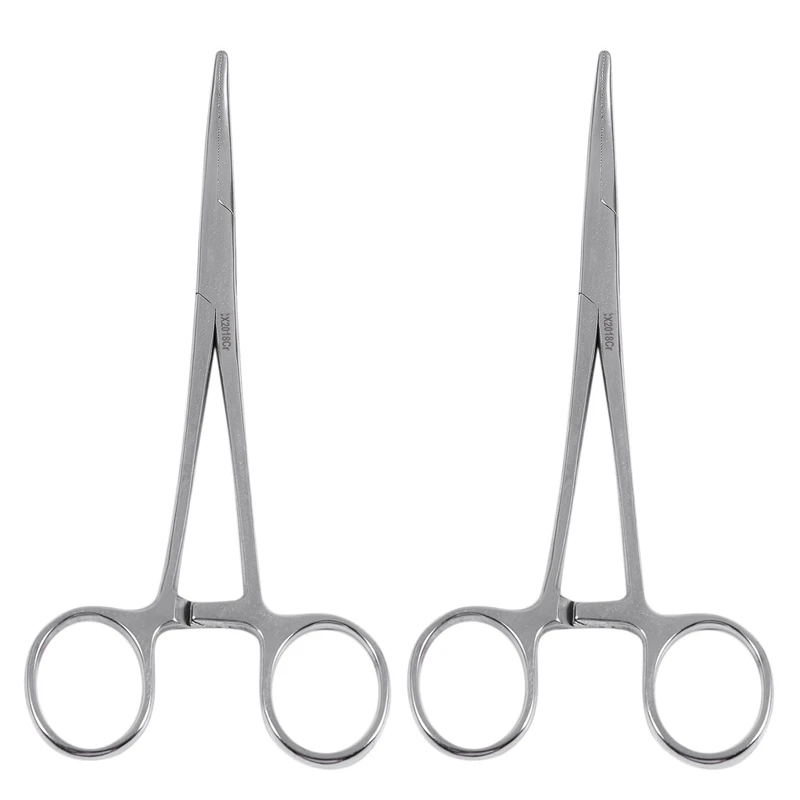 

2X Locking Forceps Curved Mosquito Hemostat Tool 6.3 Inch Length