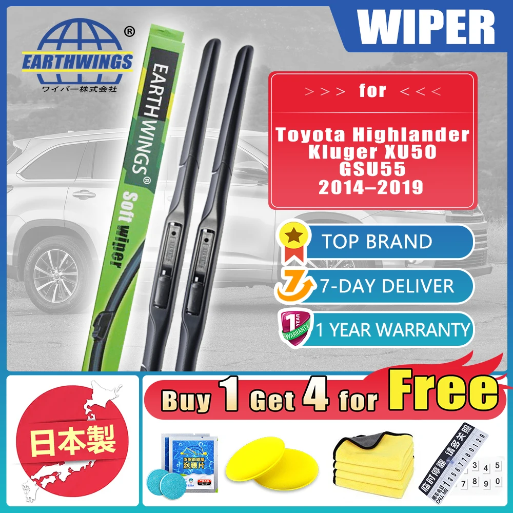 

For Toyota Highlander Kluger XU50 GSU55 2014 2015 2016 2017 2018 2019 Car Front Wiper Blades Cleaning Windscreen Car Accessories