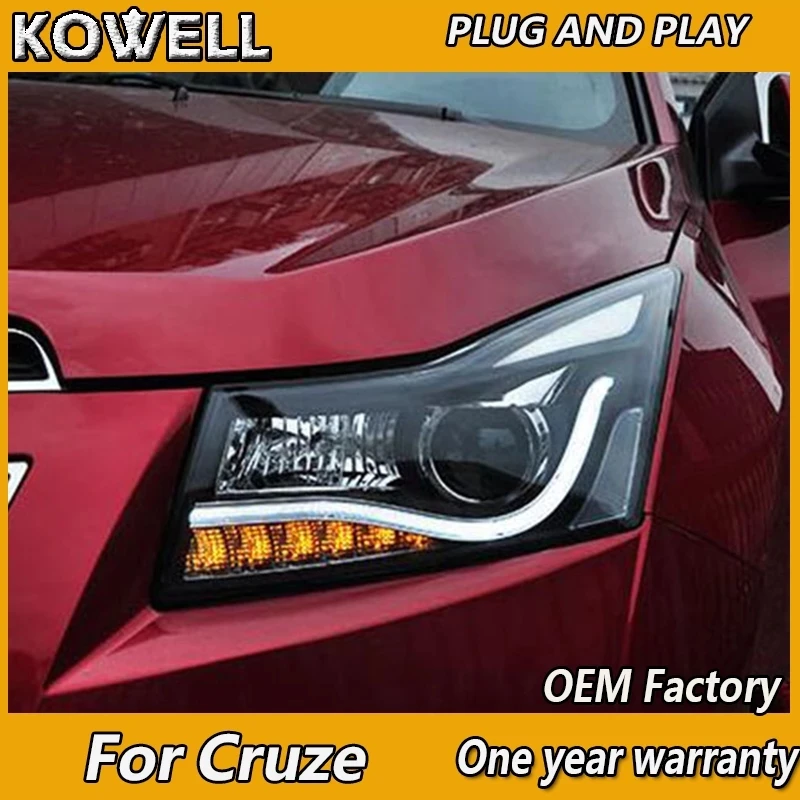 

Фары головного светильник KOWELL для Chevrolet Cruze 2009-2016, фары передние Cruze s DRL, поворотный сигнал, фары дальнего света, линзы проектора A8