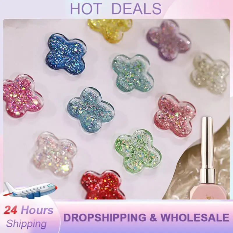 

Сломанный клей с блестками, мигающий гель для ногтей 12 цветов, устойчивый к крошкам, лак для ногтевого дизайна, клейкая пленка с тонкой текстурой