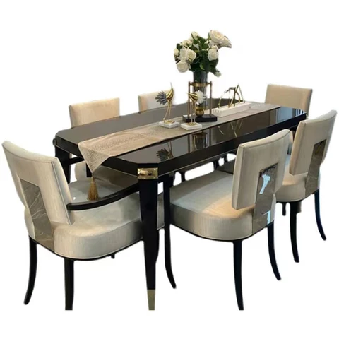 Современный расслабляющий обеденный стол, минималистичный обеденный стол в скандинавском стиле, прямоугольный черный стол, кухонная мебель