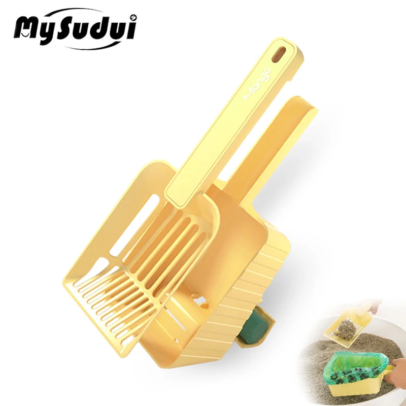 

Все в одном, ковш для кошачьего туалета, качественная Лопата для кошачьего туалета, многофункциональная портативная, интегрированная для у...