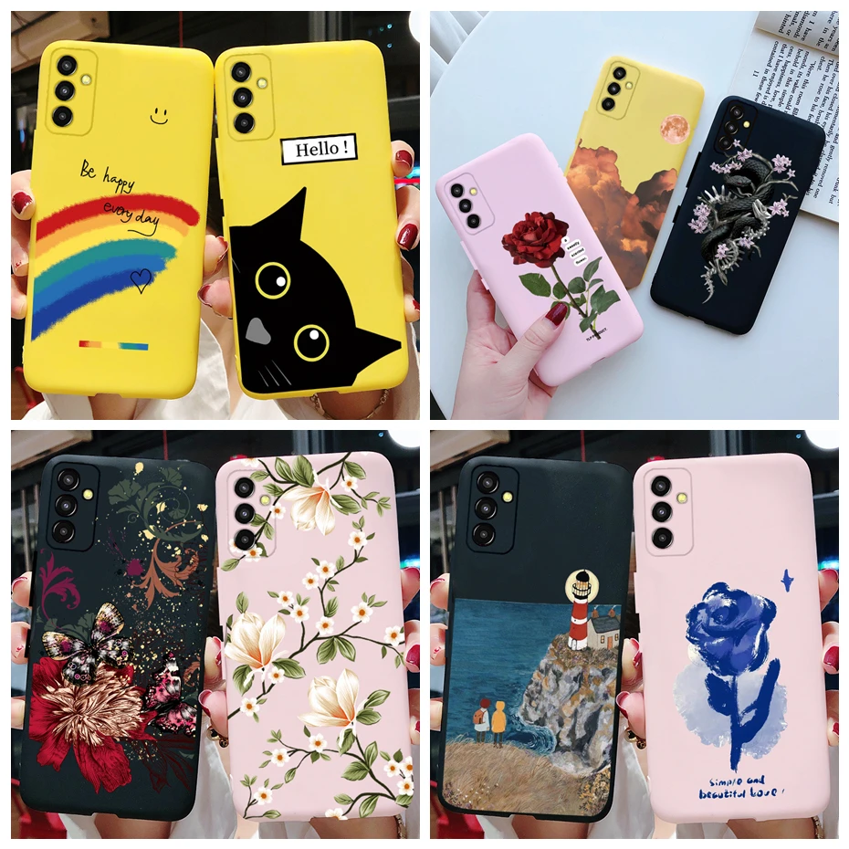 Чехол для Samsung Galaxy F23, чехол для Samsung Galaxy M23, чехол,  оболочка, цветы, мультяшный противоударный чехол для Samsung M23 F 23,  мягкий чехол | AliExpress