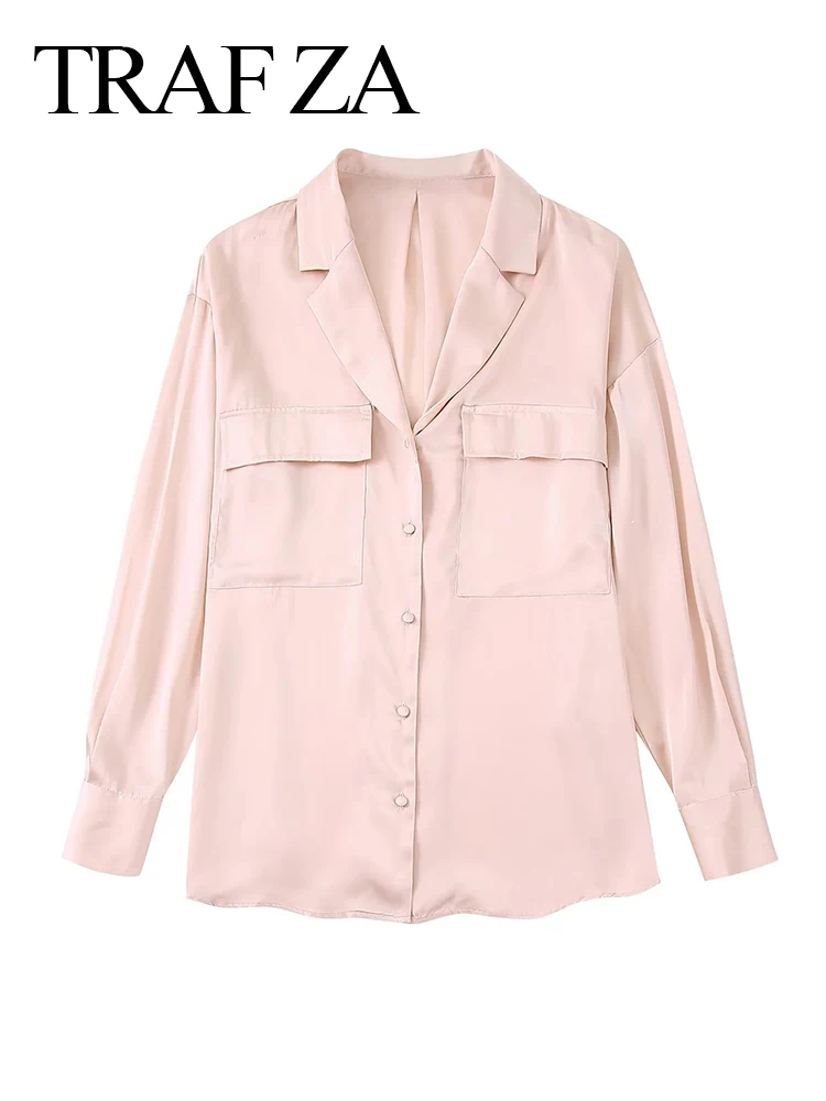 

Женская однобортная рубашка с воротником-стойкой, свободного покроя