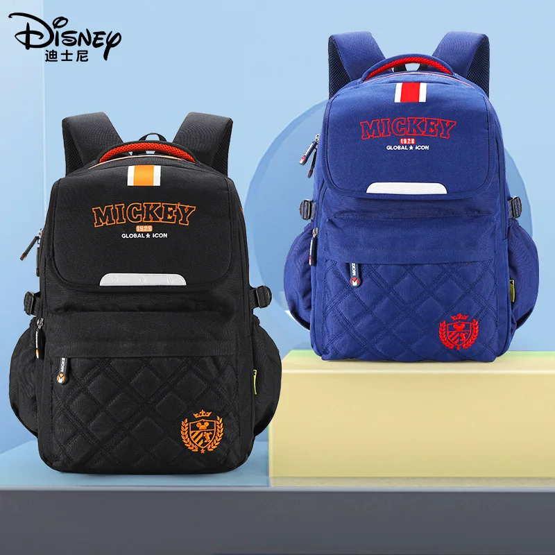 Disney Mickey School Bags For Boys Primary Middle Student Leisure Shoulder Orthopedic Backpack Grade 3-6 Large Capacity Mochilas