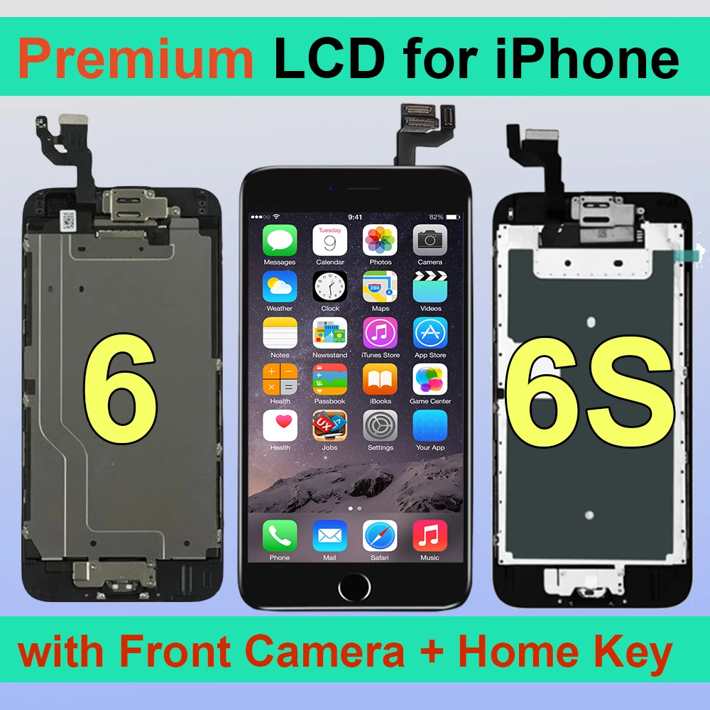 Фото Дисплей AAA для iPhone 6 6S Plus, полный комплект ЖК-экрана в сборе, 4,7 и 5,5 дюймов, черный, белый, полная замена сенсорного дигитайзера №1