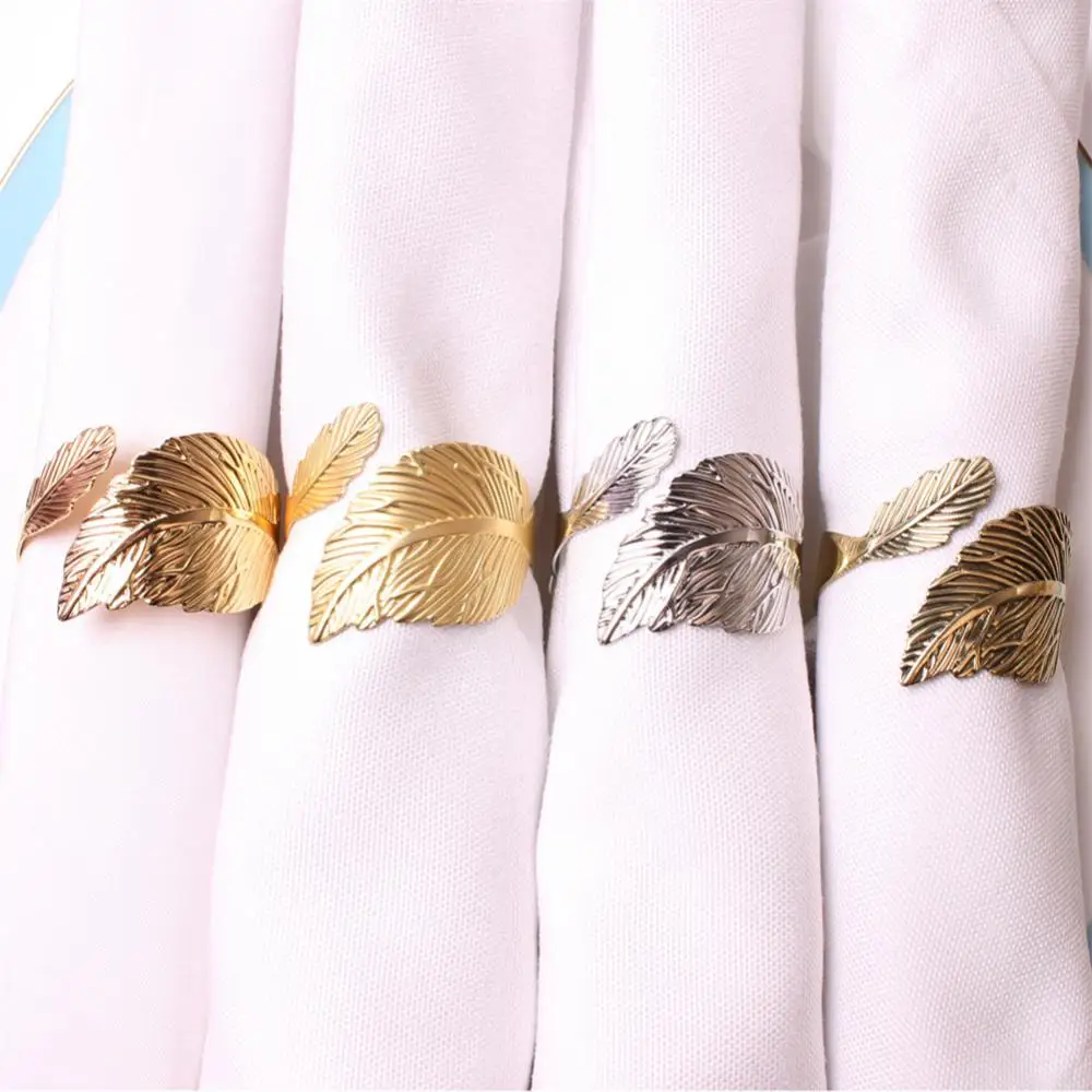 

Napkin Holder Multi-scenario Durable Napkin Ring Wedding Party Table Decoration Fall Leaves Napkin Rack Napkin Buckle Creative