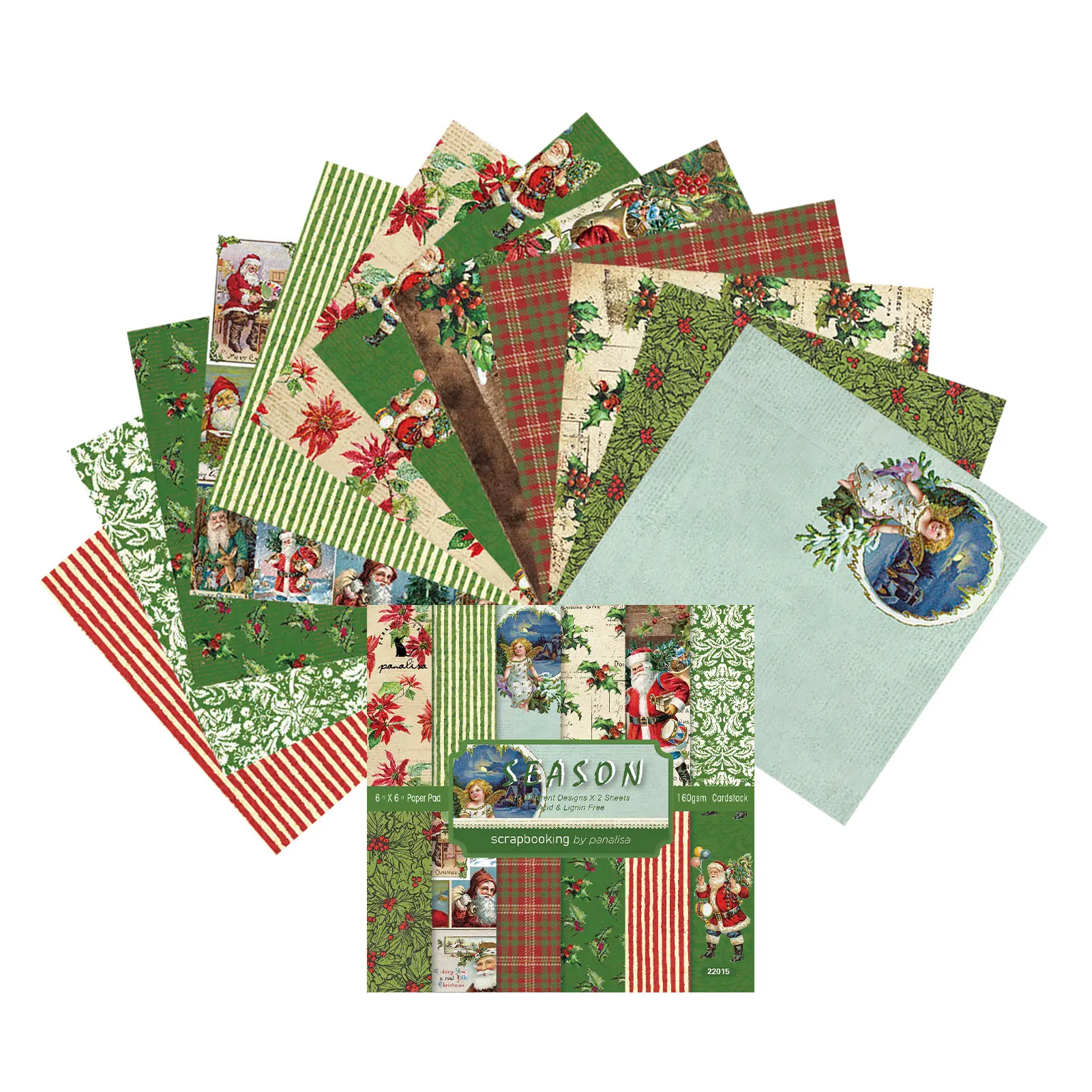 

Panalisacraft Christmas Background Paper Christma Scrapbook Paper Patterned Paper Pack Handmade Craft Background Paper