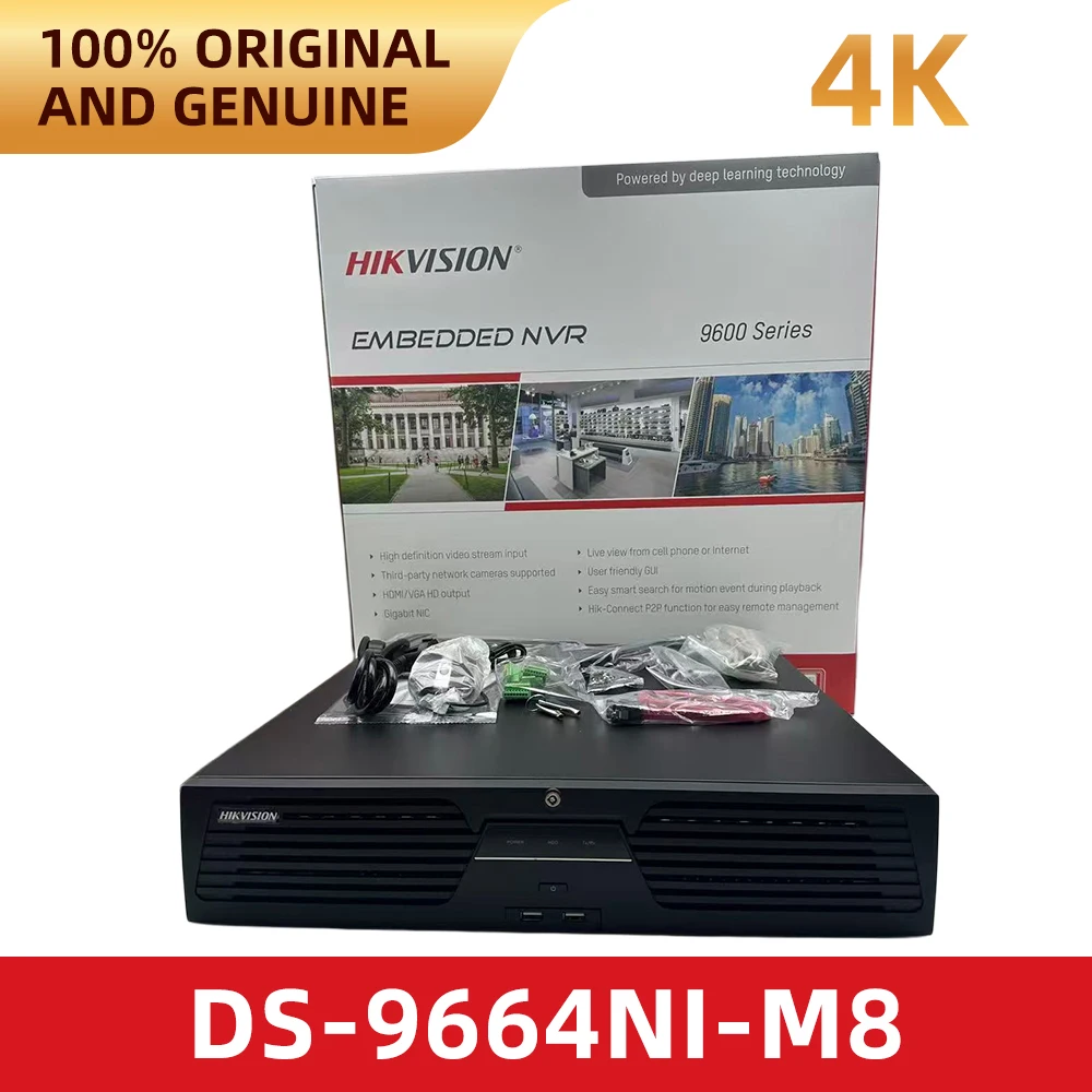 Фото Оригинальный 64-канальный 8-слотовый сетевой видеорегистратор Hikvision DS-9664NI-M8 400 Мбит/с 8K HDMI для систем видеонаблюдения №3