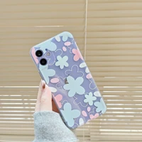 blue flower phone case for 11 12 13 pro max mini 6 6s 7 8 plus x xr xs max silicone soft back case