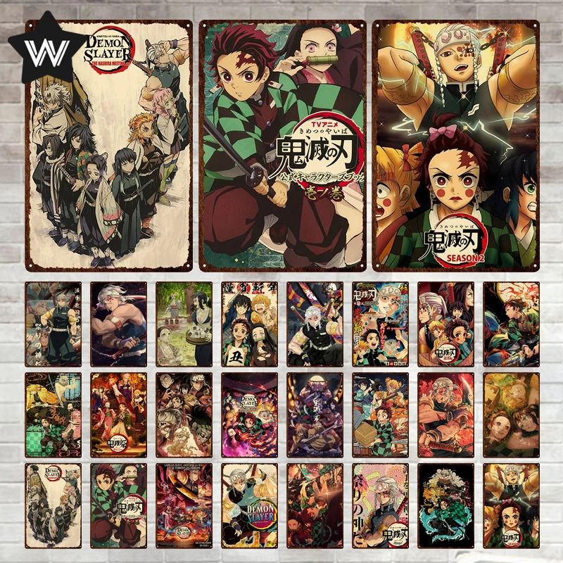 

Japanese Classic Anime Metal Tin Sign Vintage Hot Sale Cartoon Tin Plaque Metal Poster Shabby Retro Sign for Man Cave Club Decor