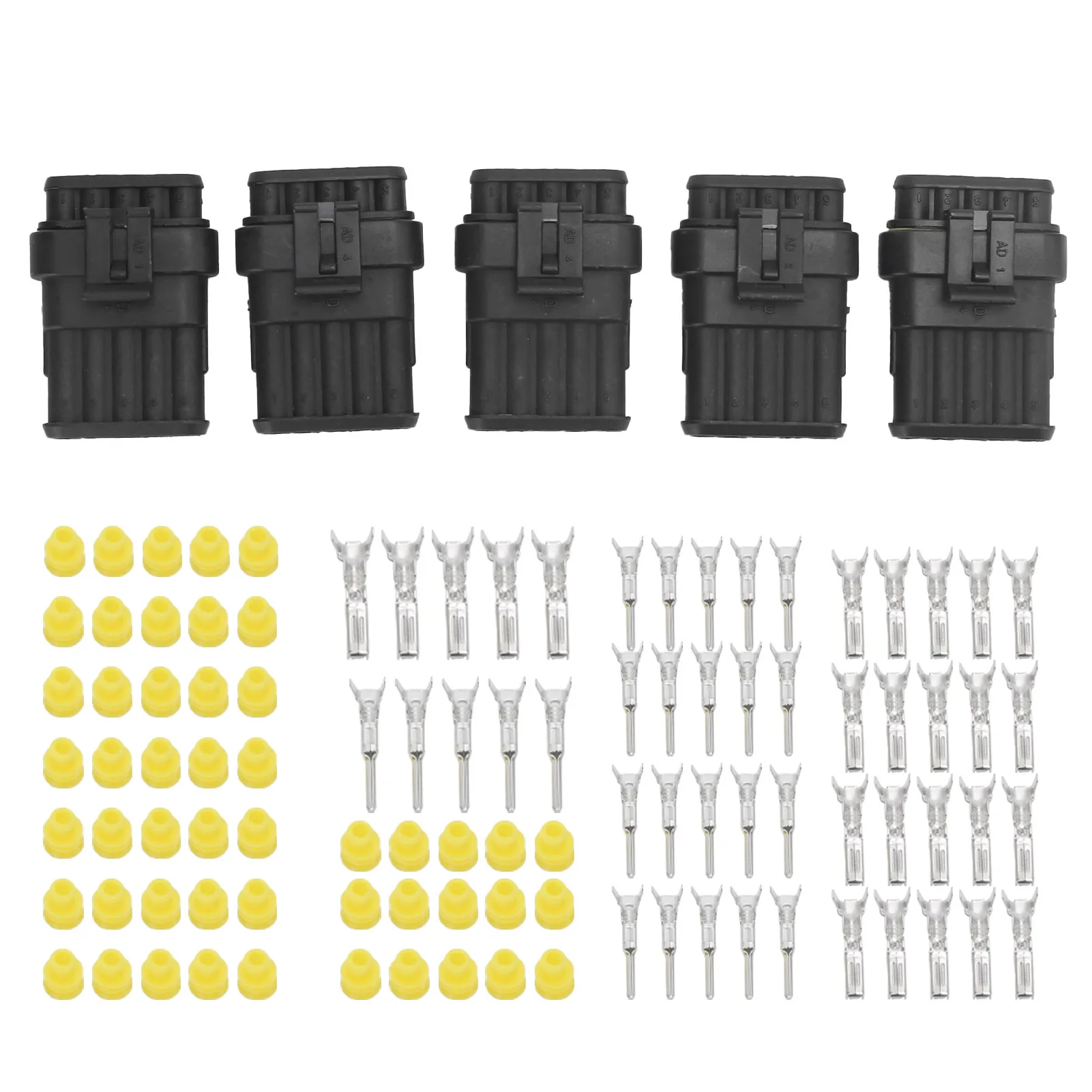 

5pcs 5Pin Electrical Wire Connector Tight Sealed Plug IP67 Waterproof for Car Truck Motorcycle